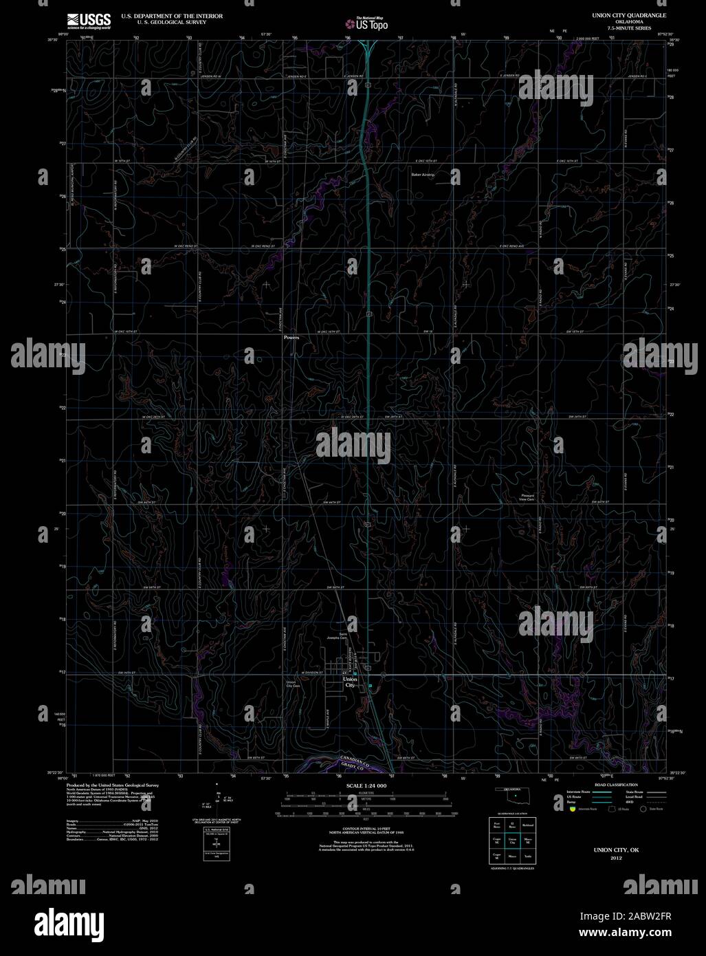 Map of union city oklahoma hires stock photography and images Alamy