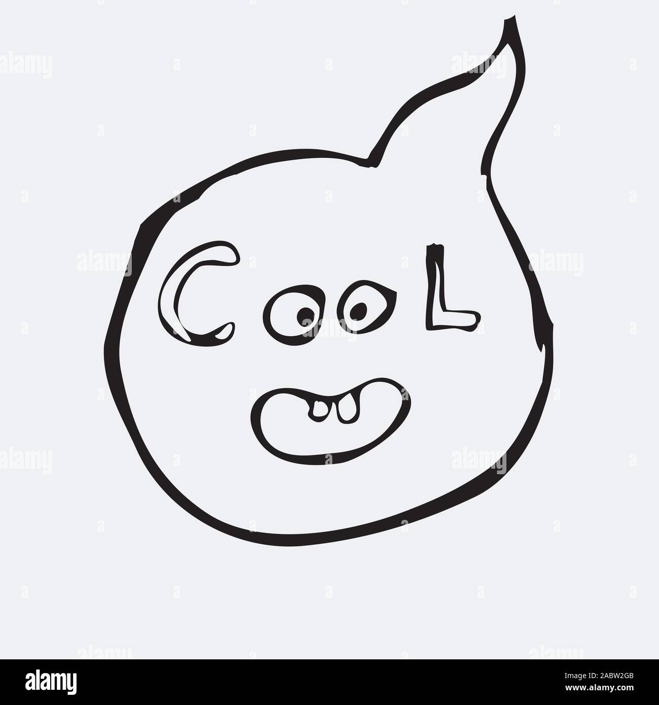 Ghost in the form of a dialog box that says cool. Stock Vector