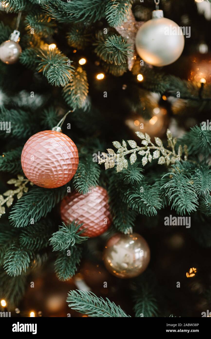 Green christmas tree with red and gold baubles photo  Free Christmas tree  Image on Unsplash