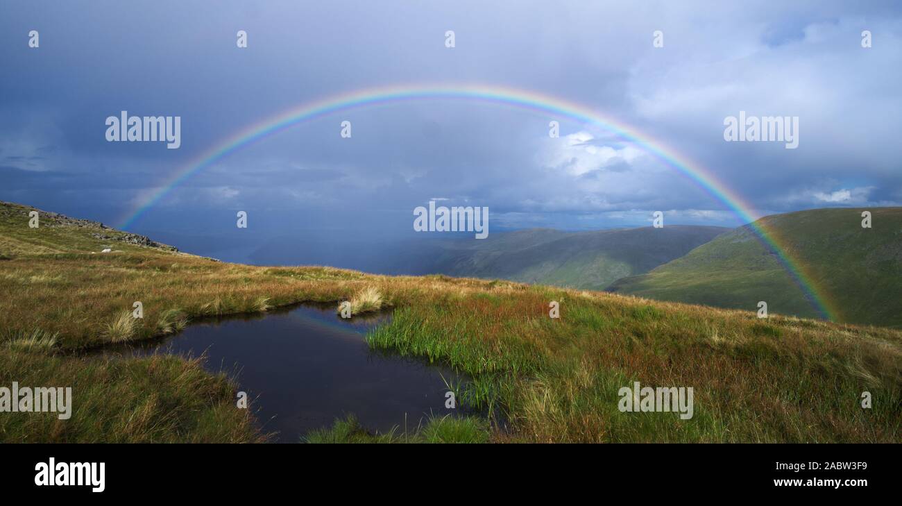 Rainbow in the Lake District, England Stock Photo
