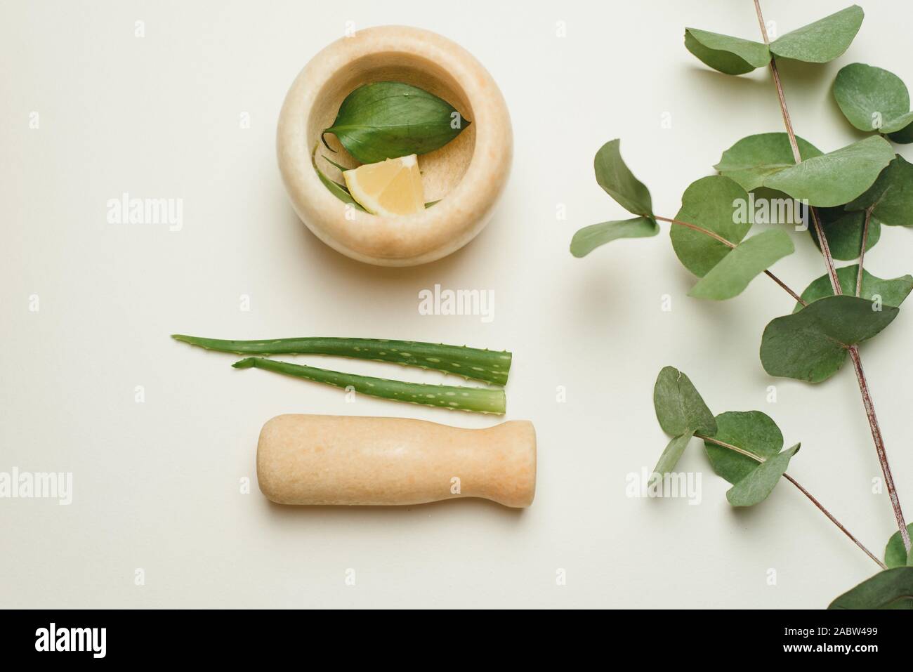 Flat lay composition with cosmetic products on grey background. Natural ...
