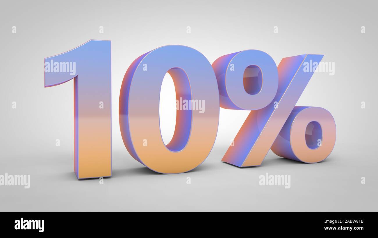 10 gradient text isolated on white background, 3d render Stock Photo