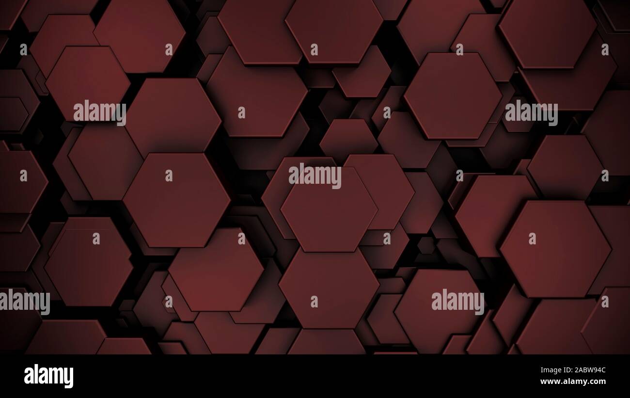 Dark red hexagons background, 3d render illustration Stock Photo - Alamy