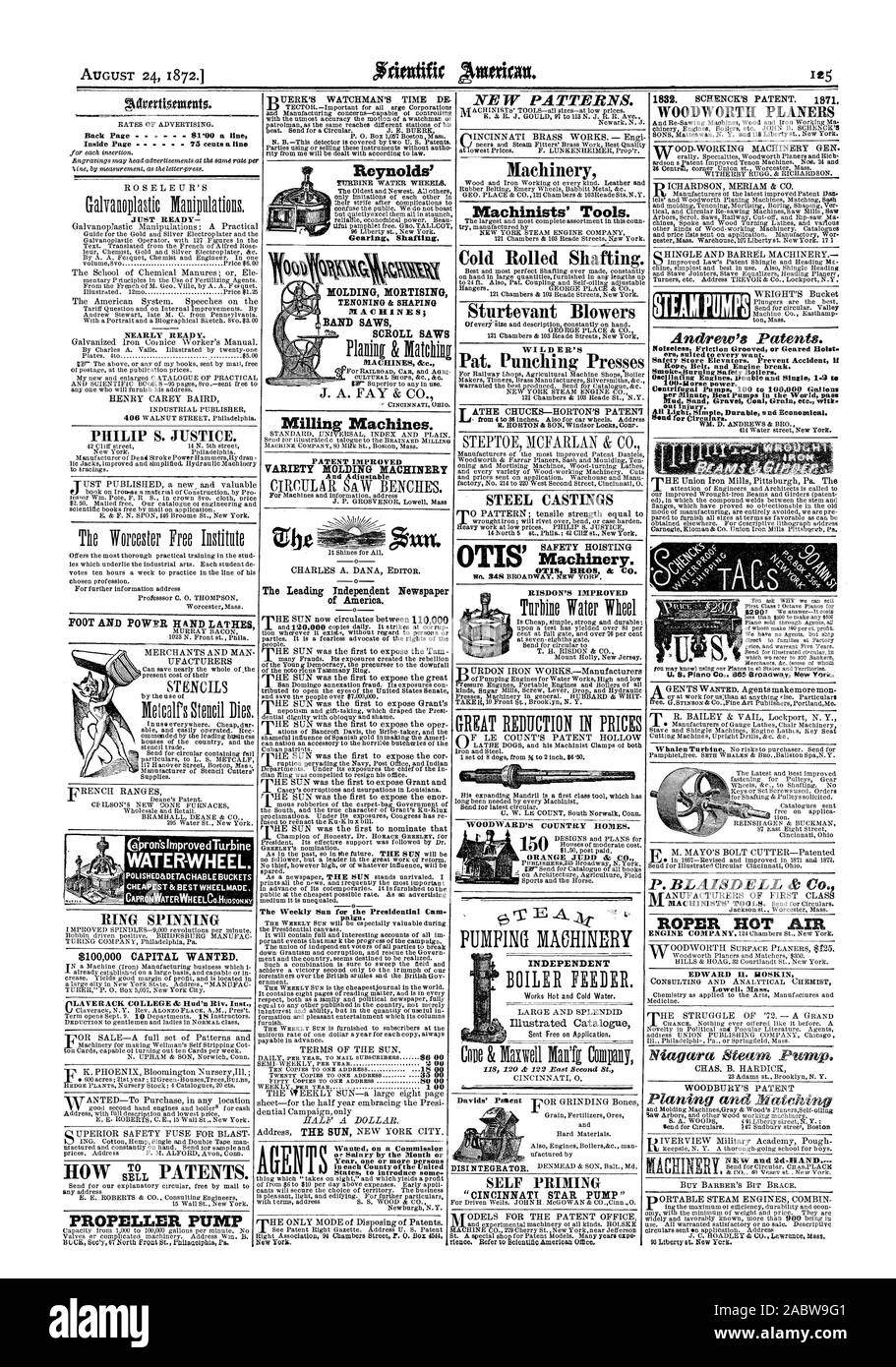 Oscillating Engines Double and Singles 1-2 t 100-Morse power. Centrifugal Pumps 100 to 100000 Gallons per Minute Best Pumps in the World pass out injury. ROPER HOT AIR EDWARD IL MOSKIN Lowell. Mass. NEW and 2d-HAND WOODWORTH PLANERS, scientific american, 1872-08-24 Stock Photo