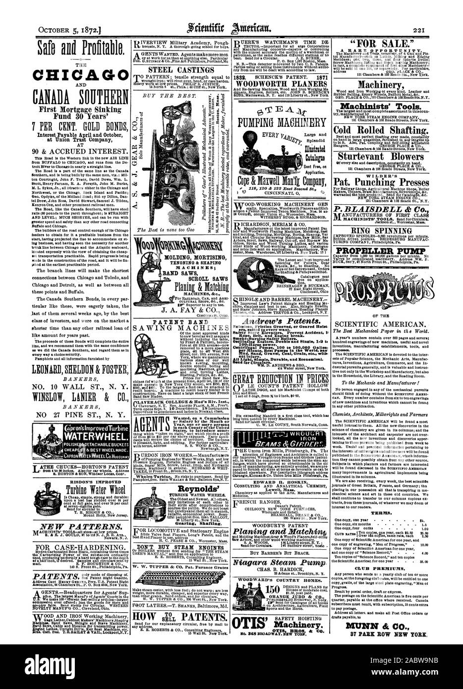 Rope Belt and Engine break. Smoke-Burning Safety Boilers. Oscillating Engines Double and Single 1-2 te 100-Horse power. Centrifugal Pumps 100 to 100000 °allow per Minute Best Pumps in the World paw out injury. All Light Simile Durable and Economical. Send f  or ro  ars. EDWARD U. HOSKIN Lowell Mass. Planing and Matching 'FOR SALE Machinery Machinists' Tools. Cold Rolled Shafting. Sturtevant Blowers Of every size and description. constantly on hand. GEORGE PLACE & CO.  WILDER'S Pat. Punching Presses Jackson st Worcester Mass. RING SPINNING PROPELLER PUMP AGENTS Reynolds' TURBINE WATER WHEELS Stock Photo