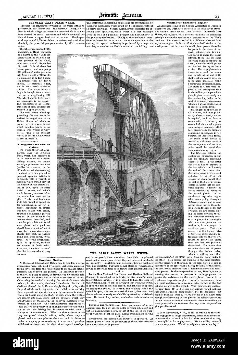 THE GREAT LAXEY WATER WHEEL. THE GREAT EMMY WATER WHEEL Continuous