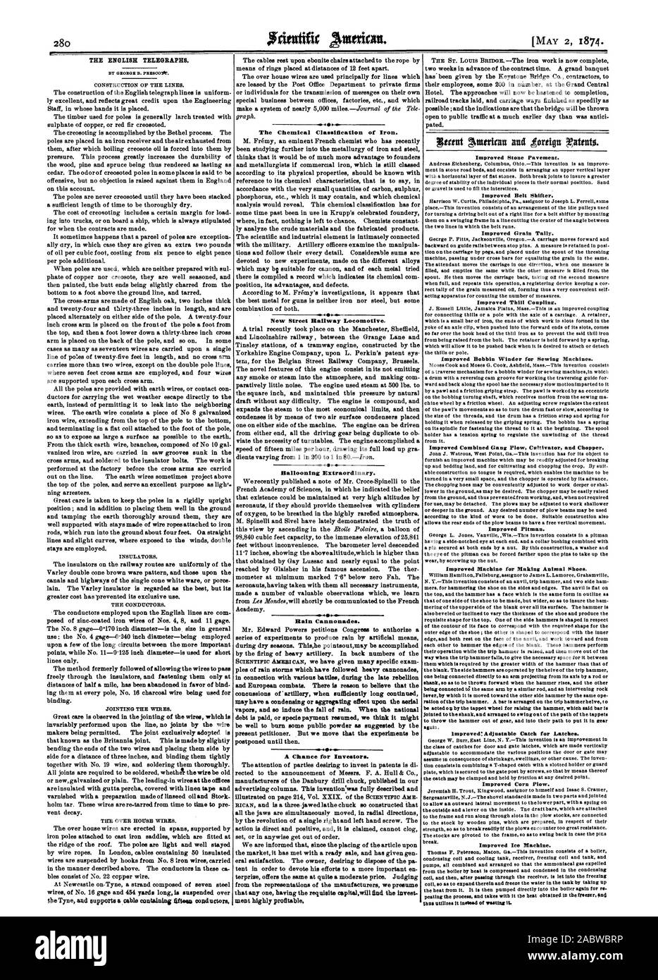 THE ENGLISH TELEGRAPHS. are supported upon each cross arm. All the ...
