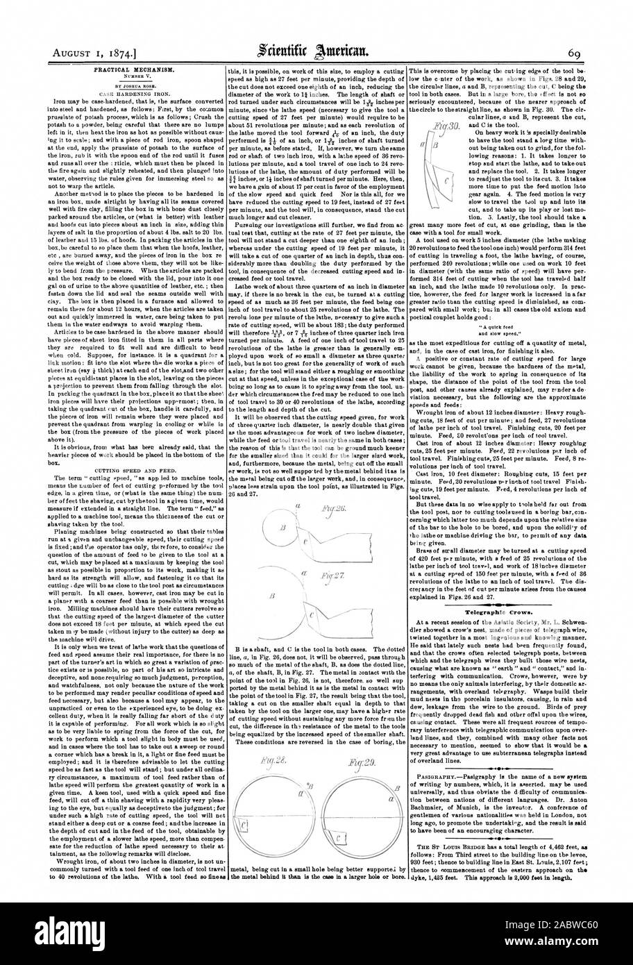 PRACTICAL MECHANISM. Telegraphic Crows., scientific american, 1874-08