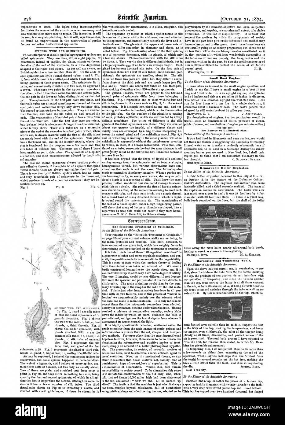 The Scientific Treatment of Criminals. Small Boat Engine. Remarkable