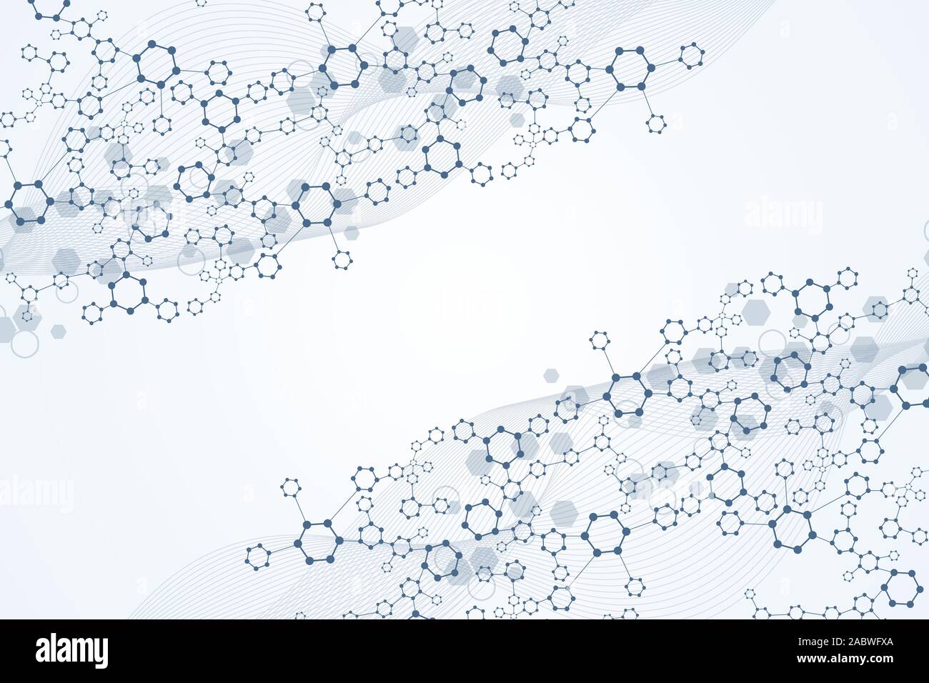 Abstract medical background and science background. Technology hexagons structure or molecular connect elements. Stock Vector