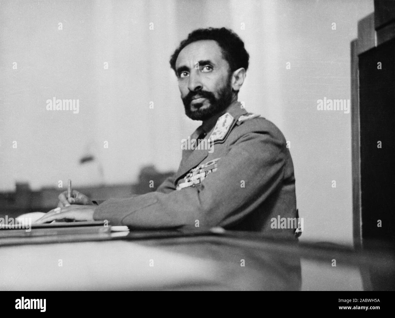 HAILE SELASSIE Emperor of Ethiopia in 1942 Stock Photo