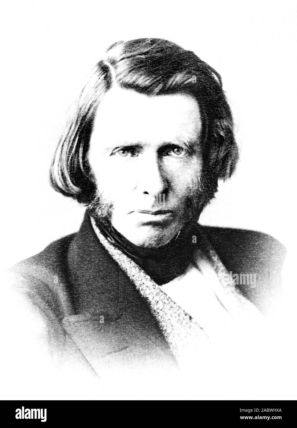 Vintage portrait photo of English art critic, painter and writer John Ruskin (1819 – 1900). Photo circa 1865 by Elliott & Fry. Stock Photo