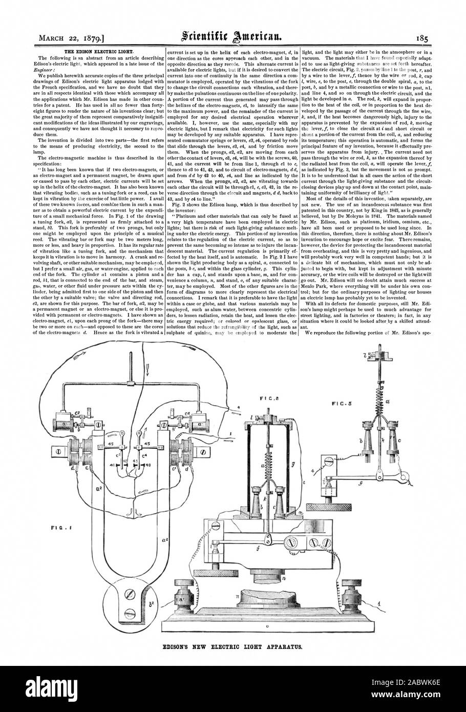 THE EDISON ELECTRIC LIGHT. EDISON'S NEW ELECTRIC LIGHT APPARATUS. Mai