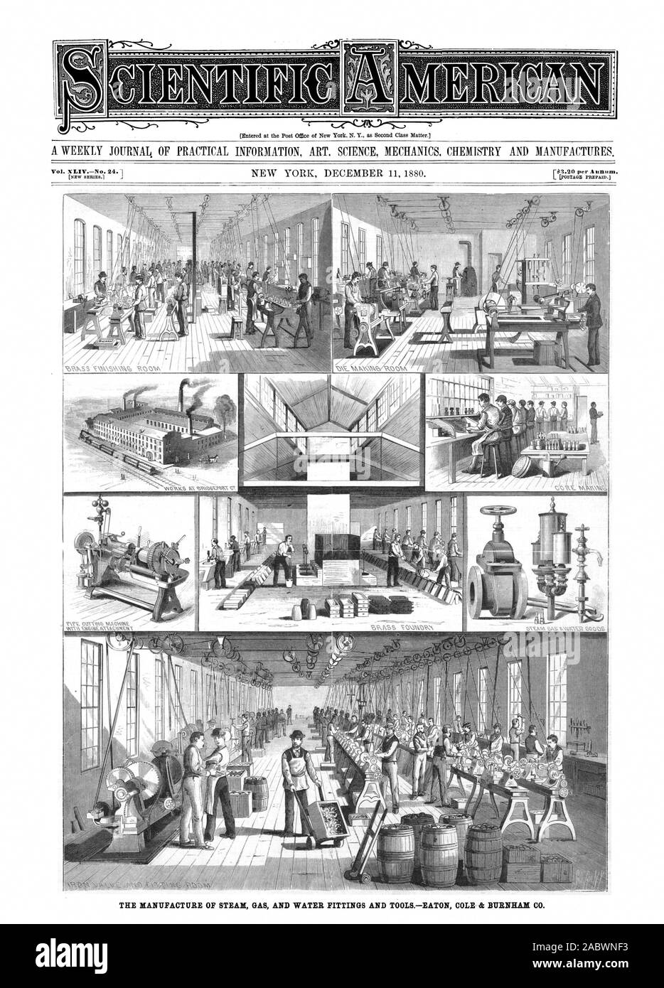 Entered at the Post Office of New York N. Y. as Second Class Matter. rt43.20 per Annum. [NEW SERIES. 01 0 (A'  ow Amen Aspon wiatiM, scientific american, 1880-12-11 Stock Photo
