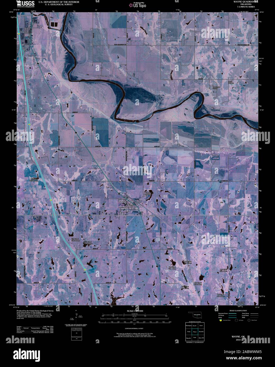 Map of wayne oklahoma hires stock photography and images Alamy