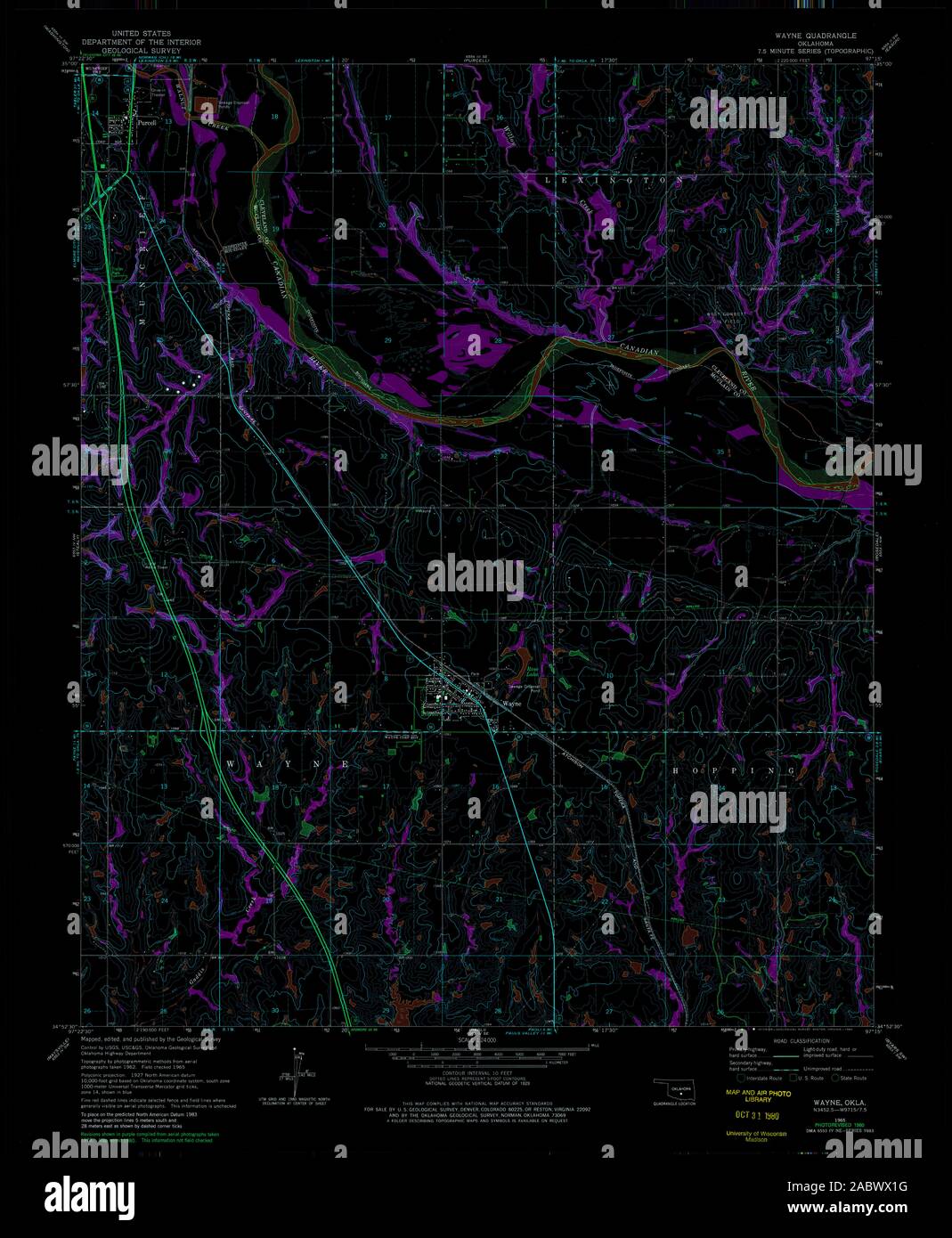 Map of wayne oklahoma hires stock photography and images Alamy