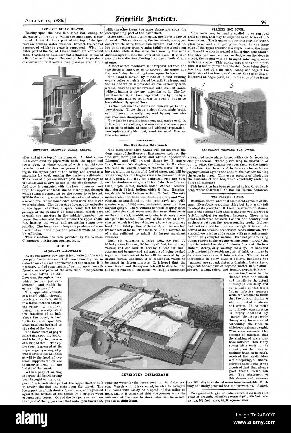 IMPROVED STEAM HEATER. BRONSON'S IMPROVED STEAM HEATER. LEXESQITE'S
