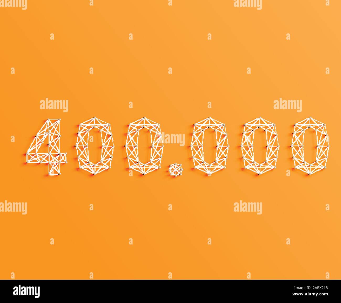 A number made by pins and lines, 3D and realistic, vector Stock Vector ...