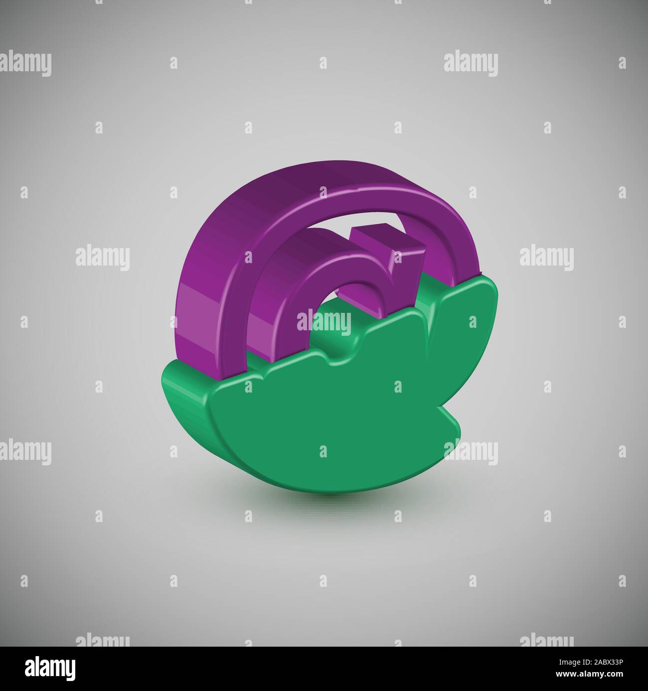 3D colorful character from a typeset, vector Stock Vector