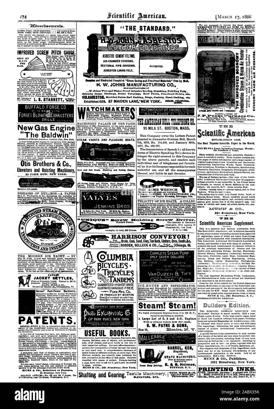 THE STANDARD.' equalled H. W. JOHNS MANUFACTURINO C BOLE IIANITZAM) IMPROVED SCREW PITCH GAUGE BUFFALO FORGE C FORGES BLOWERS EXHAUSTERS Otis Brothers & Co. Elevators and Hoisting Machinery 38 PARK ROW NEW YORK. winch dynamo machines are liable and their treatment THE MODERN ICE YACHT. — BY PATENTS. Co. also attend to the preparation of Caveats. Copyrights Whitcomb Lathe Webster Foot ATCH MAKER office and frbm all newsdealers. Wabash Avenue Chicag Ill. U. S. A. cLUMBIA E ILLUSTRATED CATALOGUE.FREE POPE MFG. CO. 79 FRANKLIN ST. BOSTON THE CHEAPEST AND BEST : 67 PARK PLACENEW YORK USEFUL BOOKS Stock Photo