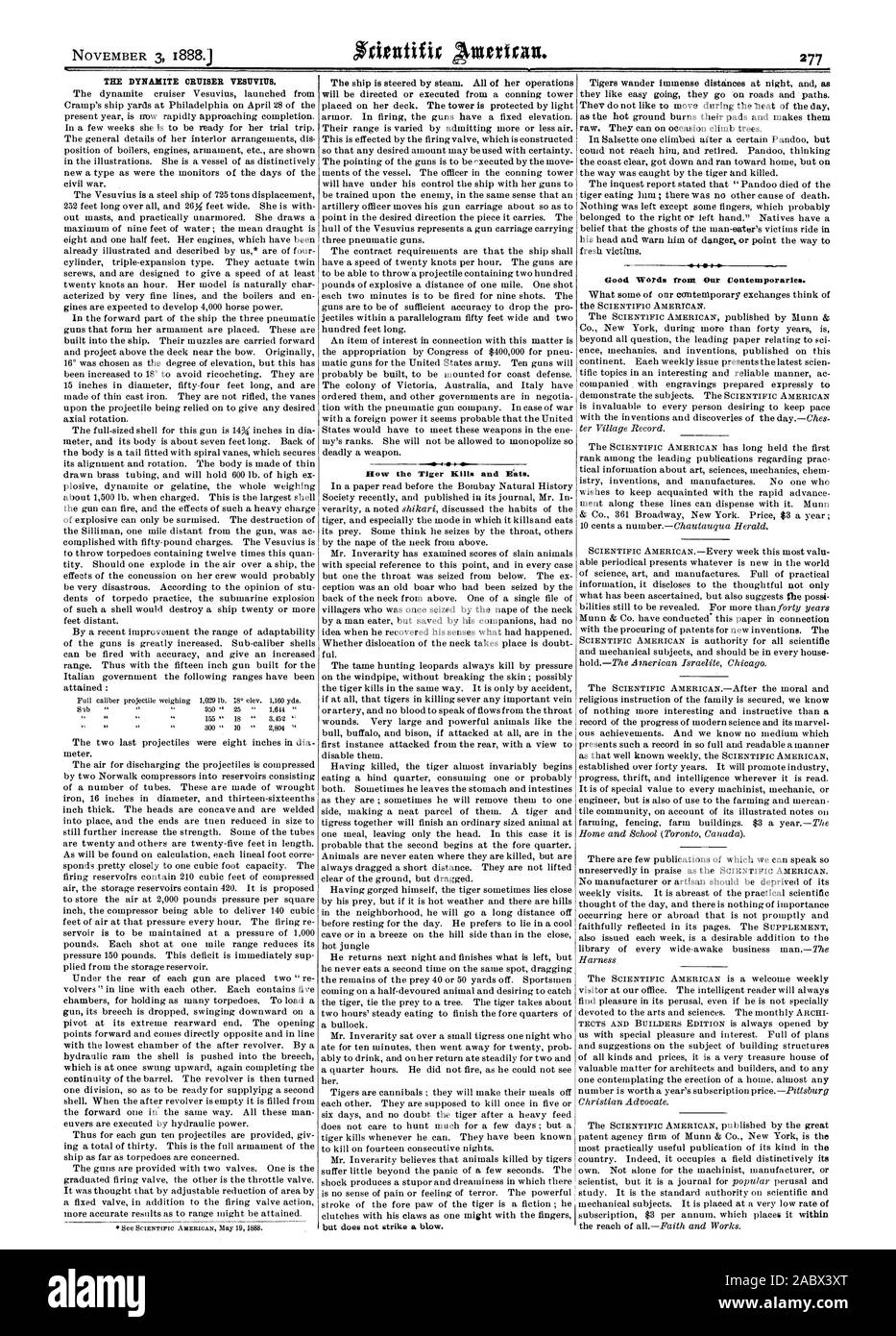 THE DYNAMITE CRUISER VESUVIUS. 41 41 44 Good WOrds front Our Contemporaries., scientific american, 1888-11-03 Stock Photo