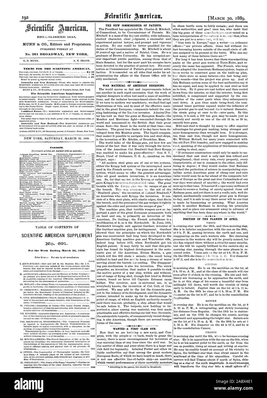 Week Ending March 30 1889. Price 10 cents. For sale by all newsdealers. PAGE I. ARCHAEOLOGYSkill and Art in the Heathen EraBy J. T. FANNINGAn elaborate review of the titular subject with the II. ASTRONOMY.Meteorites and the History of Stellar Systems An abstract of a recent lecture at the Royal Institution by Prof. G. II. DARwINtreating of the unsolved difficulties experienced in . BOTANYThe Kelsey PlumA Japanese plum now extensively grown in California—Its dimensions and qualities.-2 illustrations 043 per before the Manchester Society of Chemical Industry by Mr IGNATIUS SINGER treating of the Stock Photo