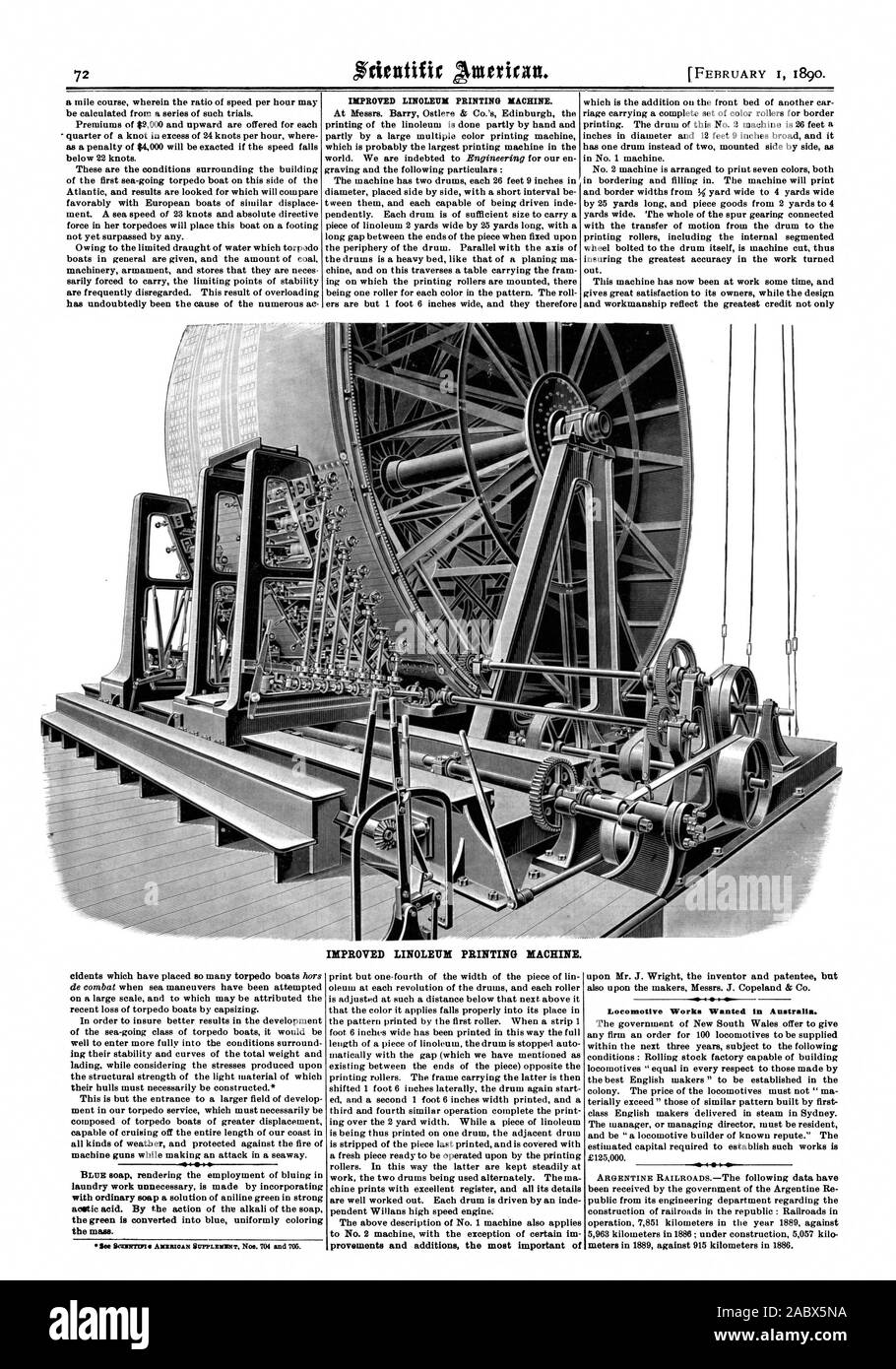 Improved linoleum printing machine hires stock photography and images