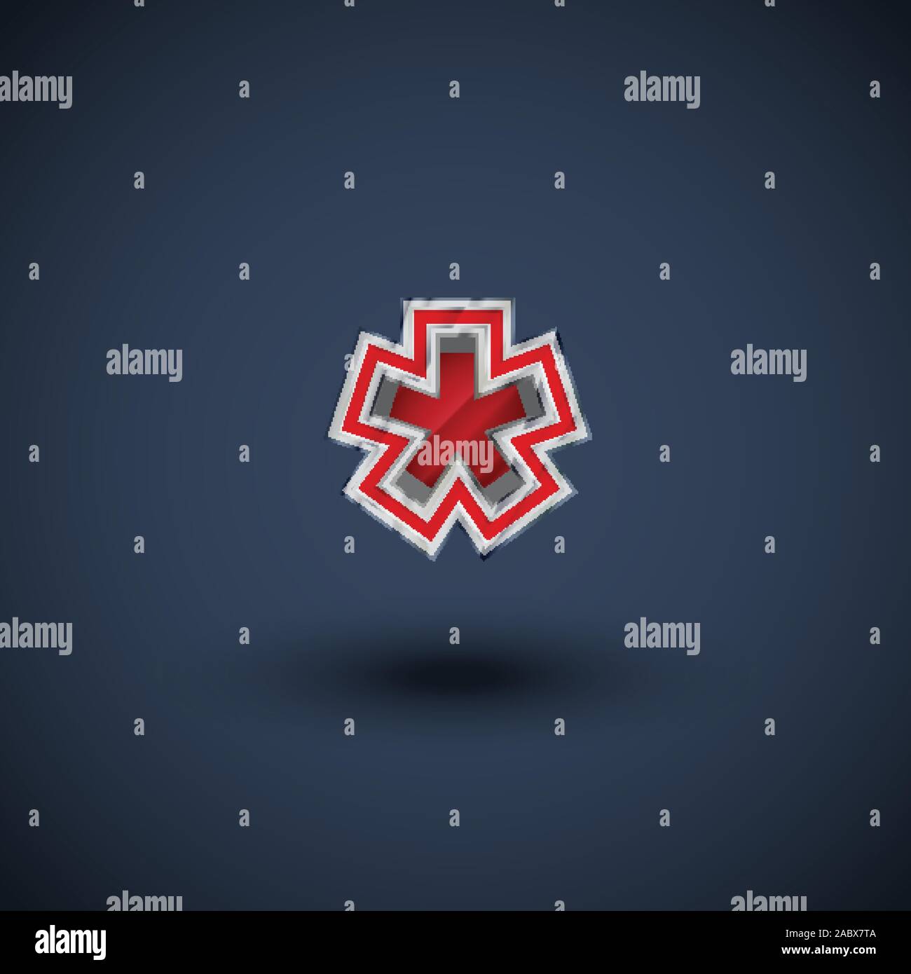 3D red steel font character, vector Stock Vector