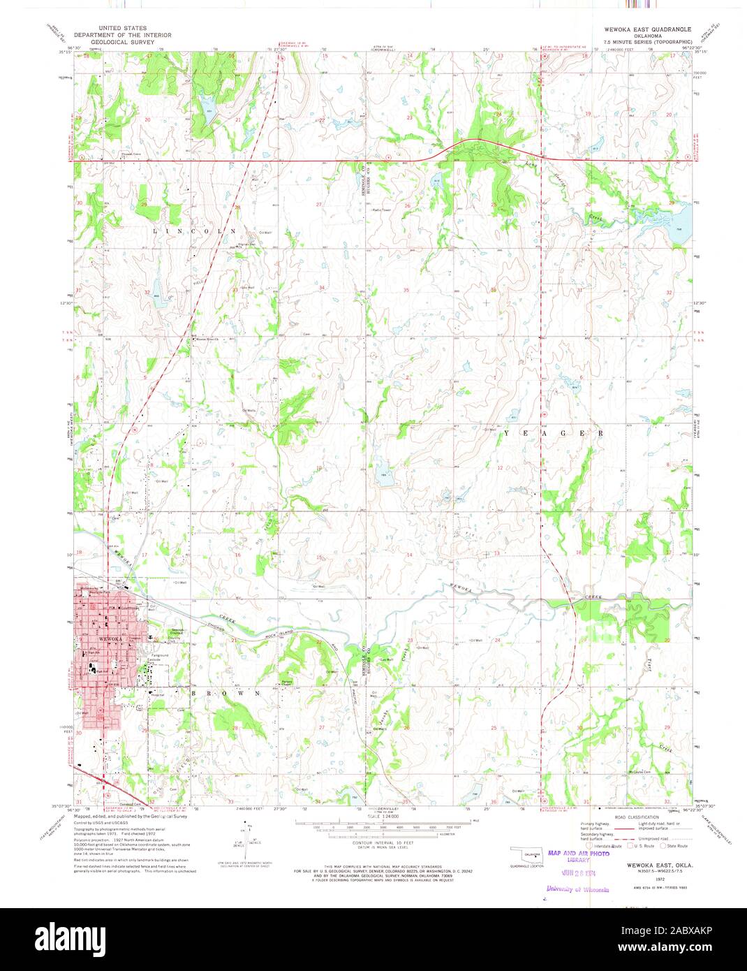 Wewoka oklahoma map hires stock photography and images Alamy