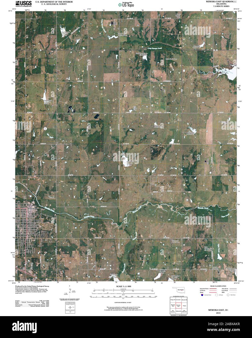 Wewoka oklahoma map hires stock photography and images Alamy