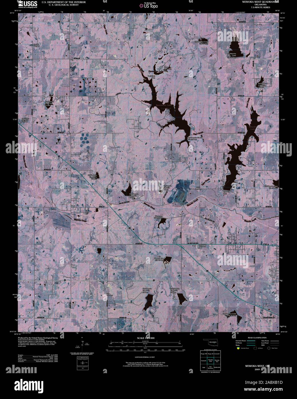 Wewoka oklahoma map hires stock photography and images Alamy