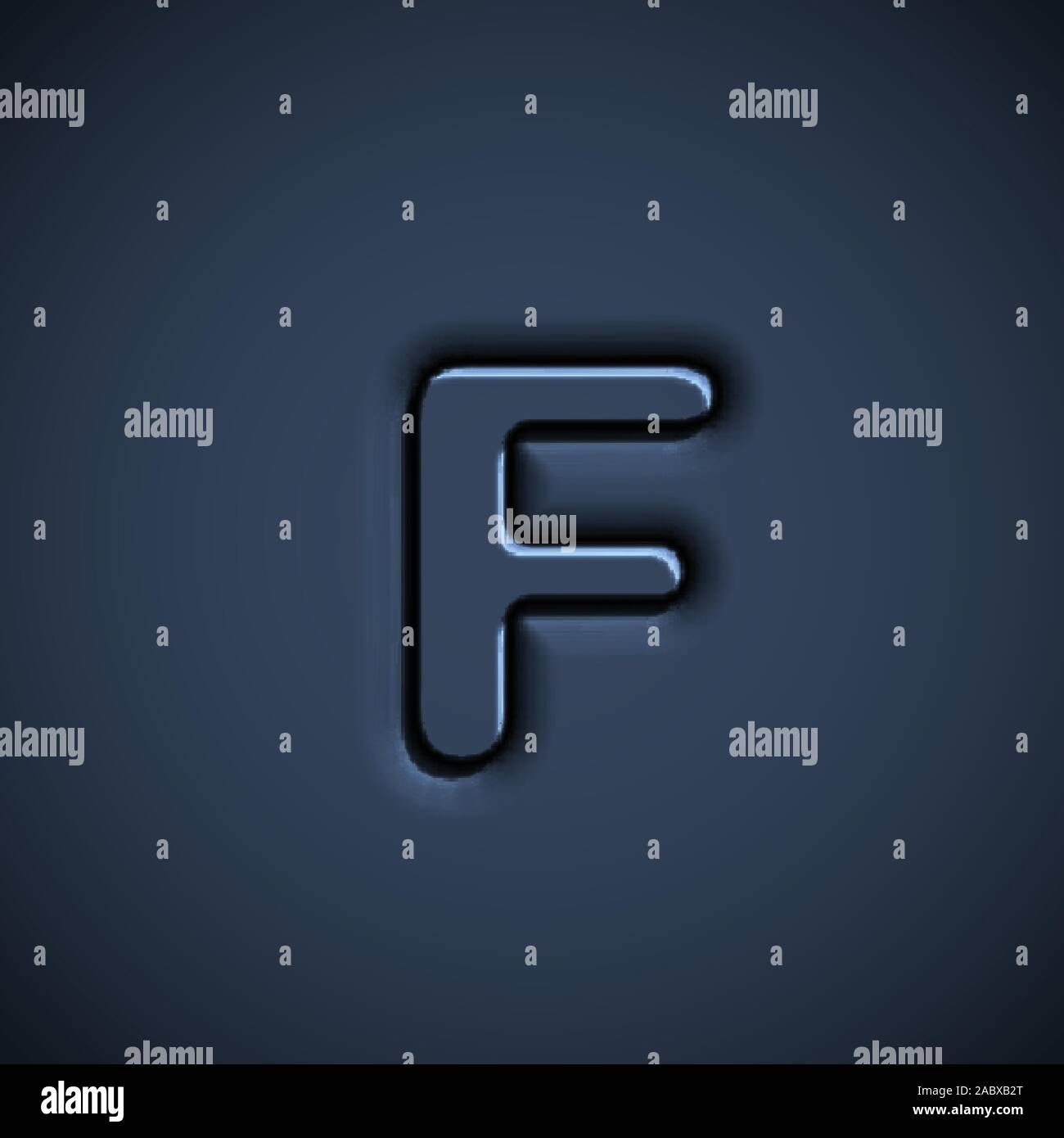 Pressed font character, vector illustration Stock Vector