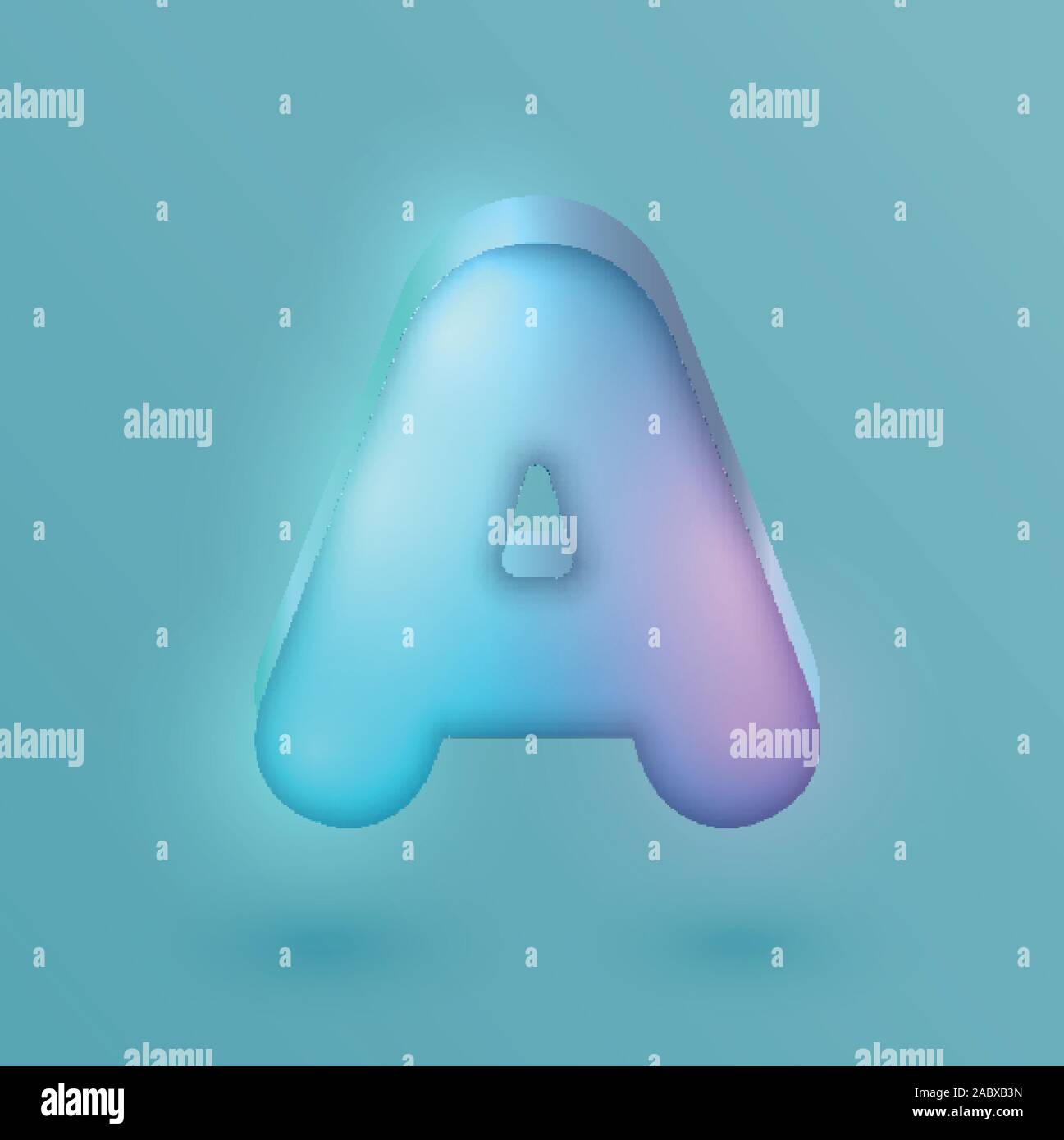 3D realistic neon character, vector Stock Vector