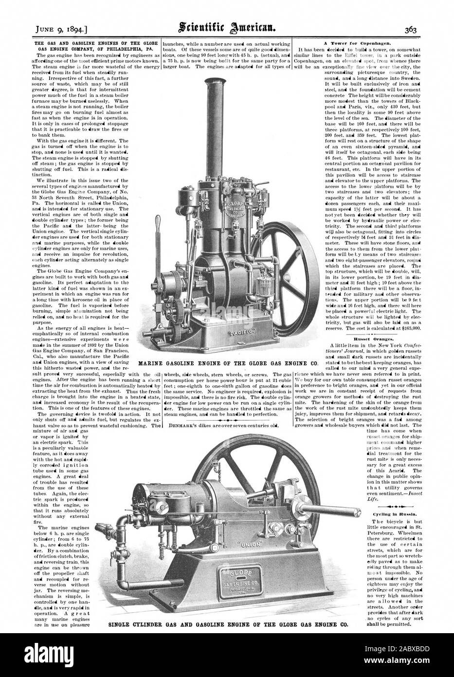 GAS ENGINE COMPANY OF PHILADELPHIA Pit. A Tower for Copenhagen. Russet