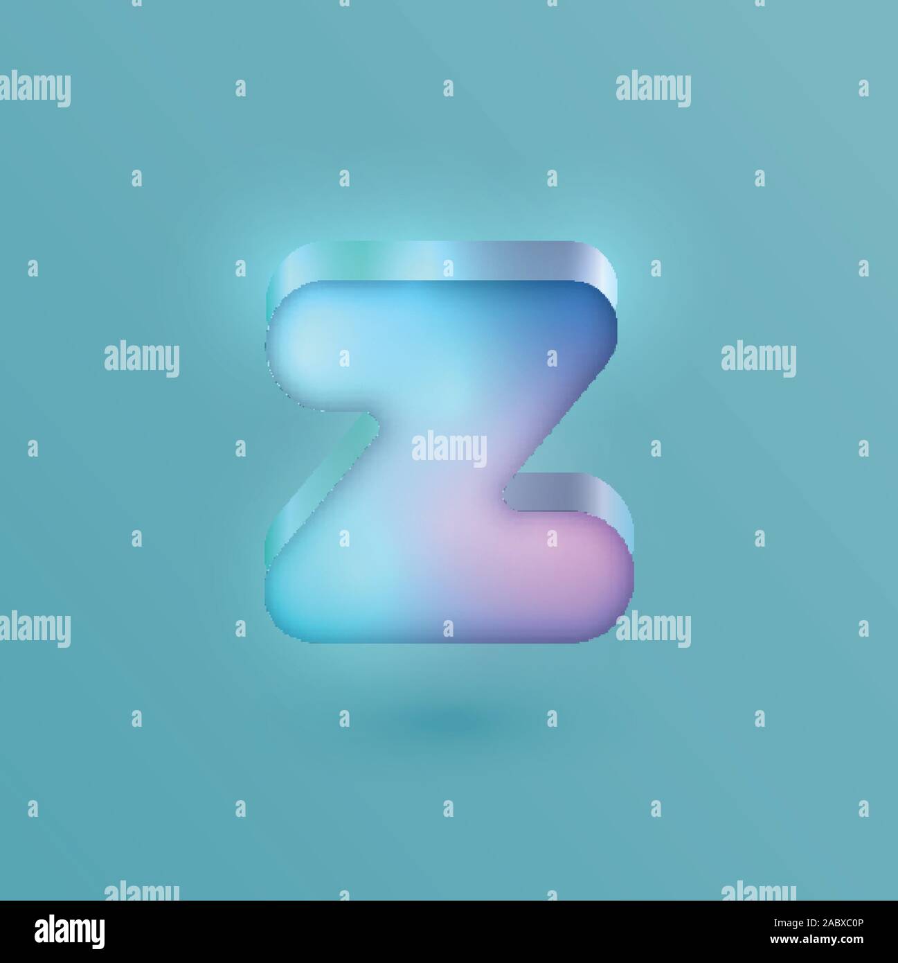 3D realistic neon character, vector Stock Vector