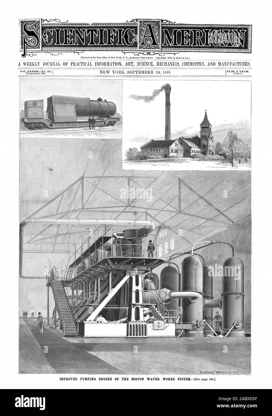 IMPROVED PUMPING ENGINE OF THE BOSTON WATER WORKS SYSTEX, scientific american, 95-09-14 Stock Photo