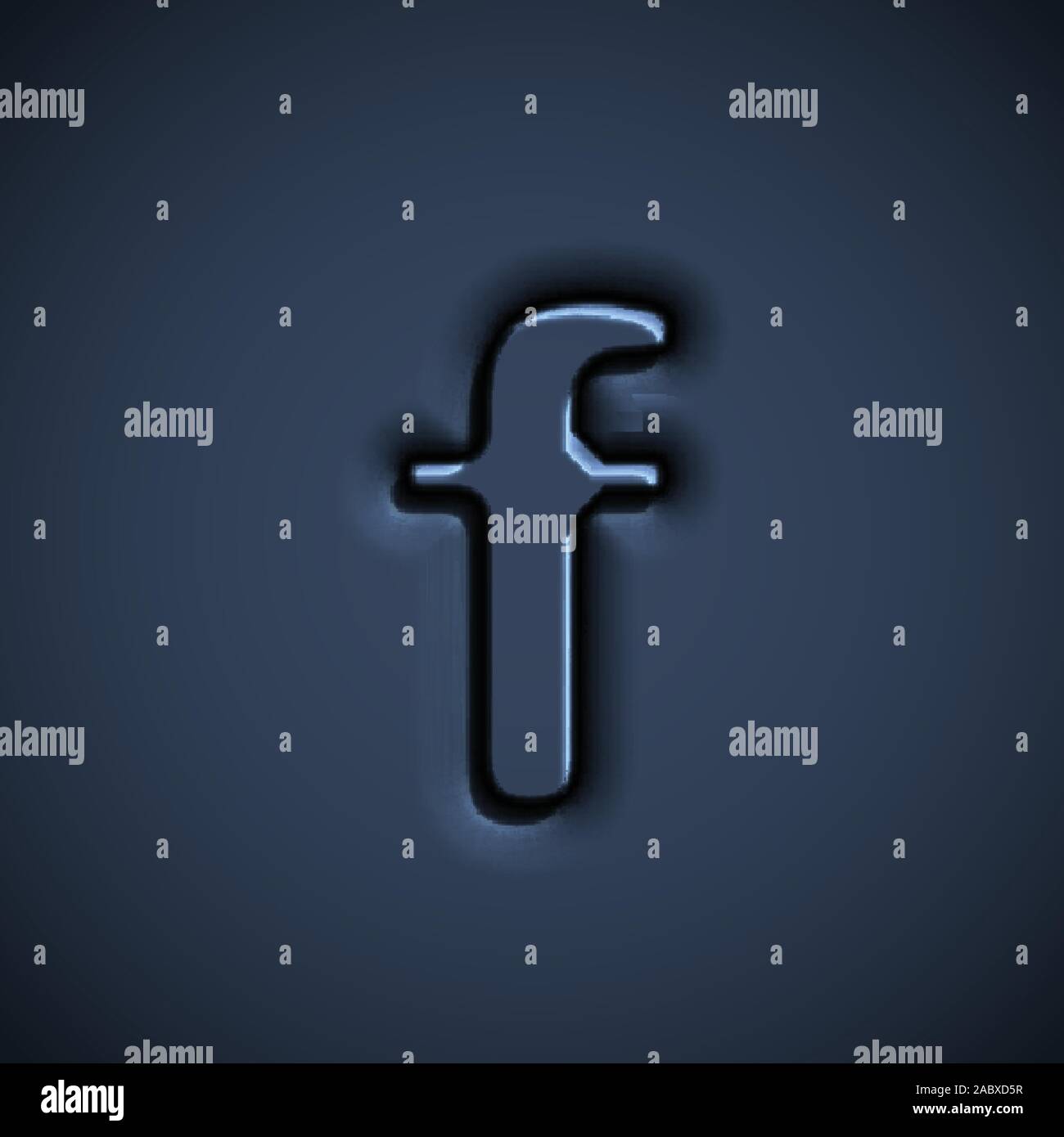 Pressed font character, vector illustration Stock Vector