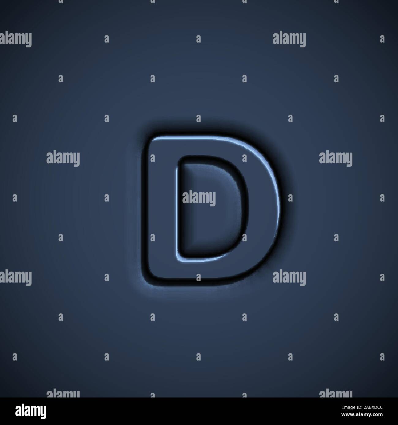 Pressed font character, vector illustration Stock Vector