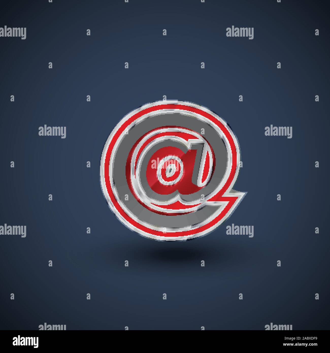 3D red steel font character, vector Stock Vector