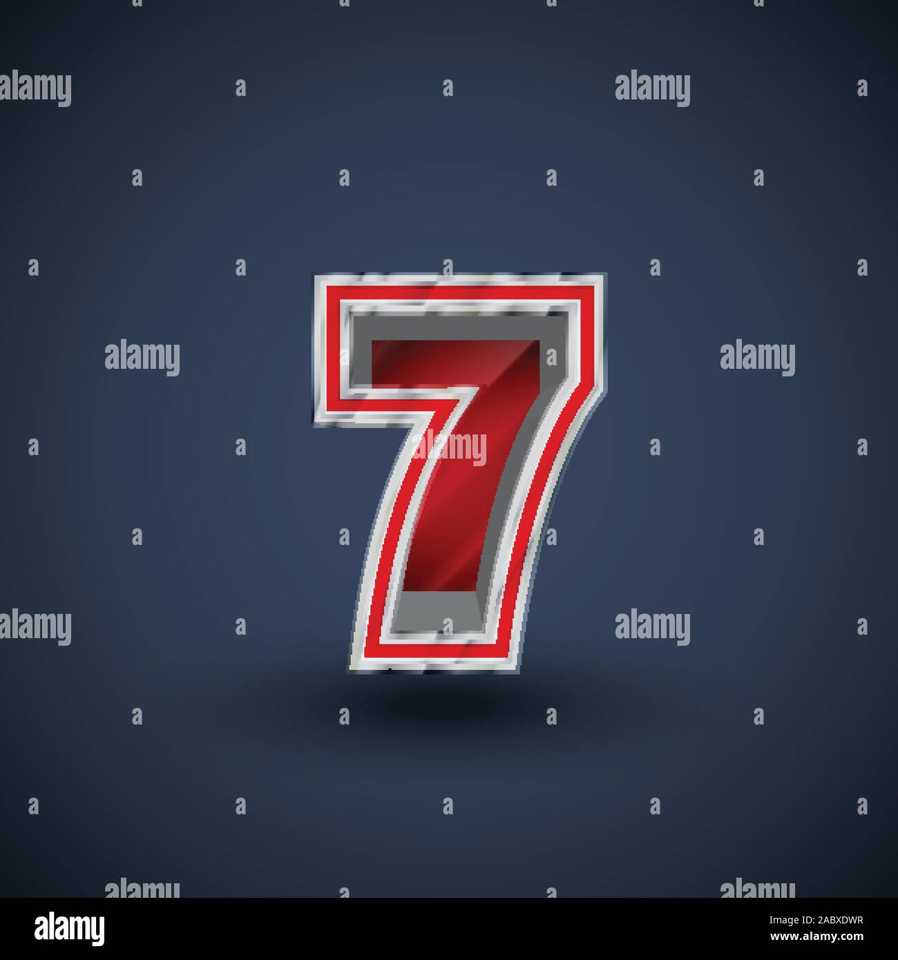 3D red steel font character, vector Stock Vector