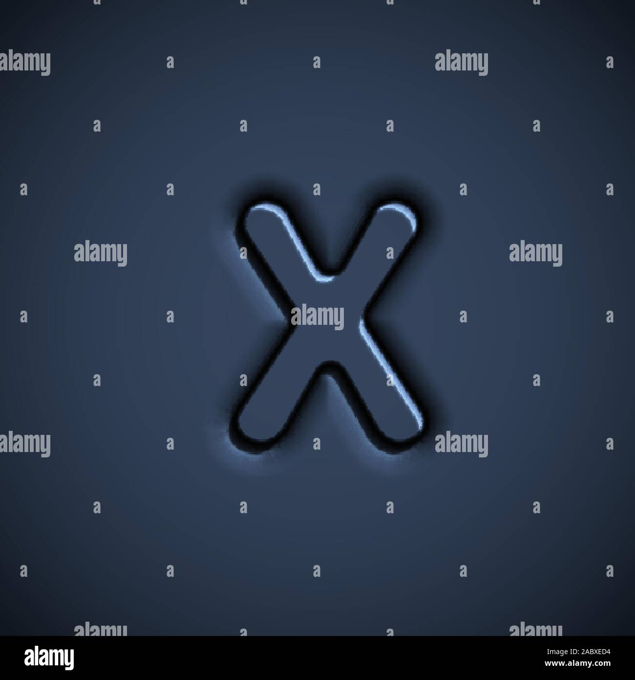 Pressed font character, vector illustration Stock Vector