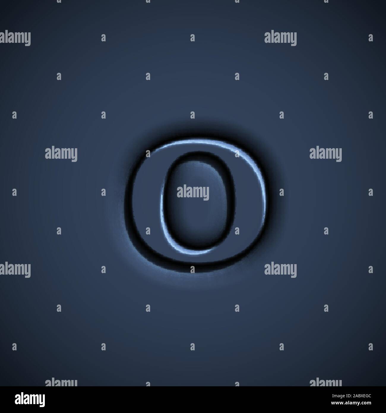 Pressed font character, vector illustration Stock Vector