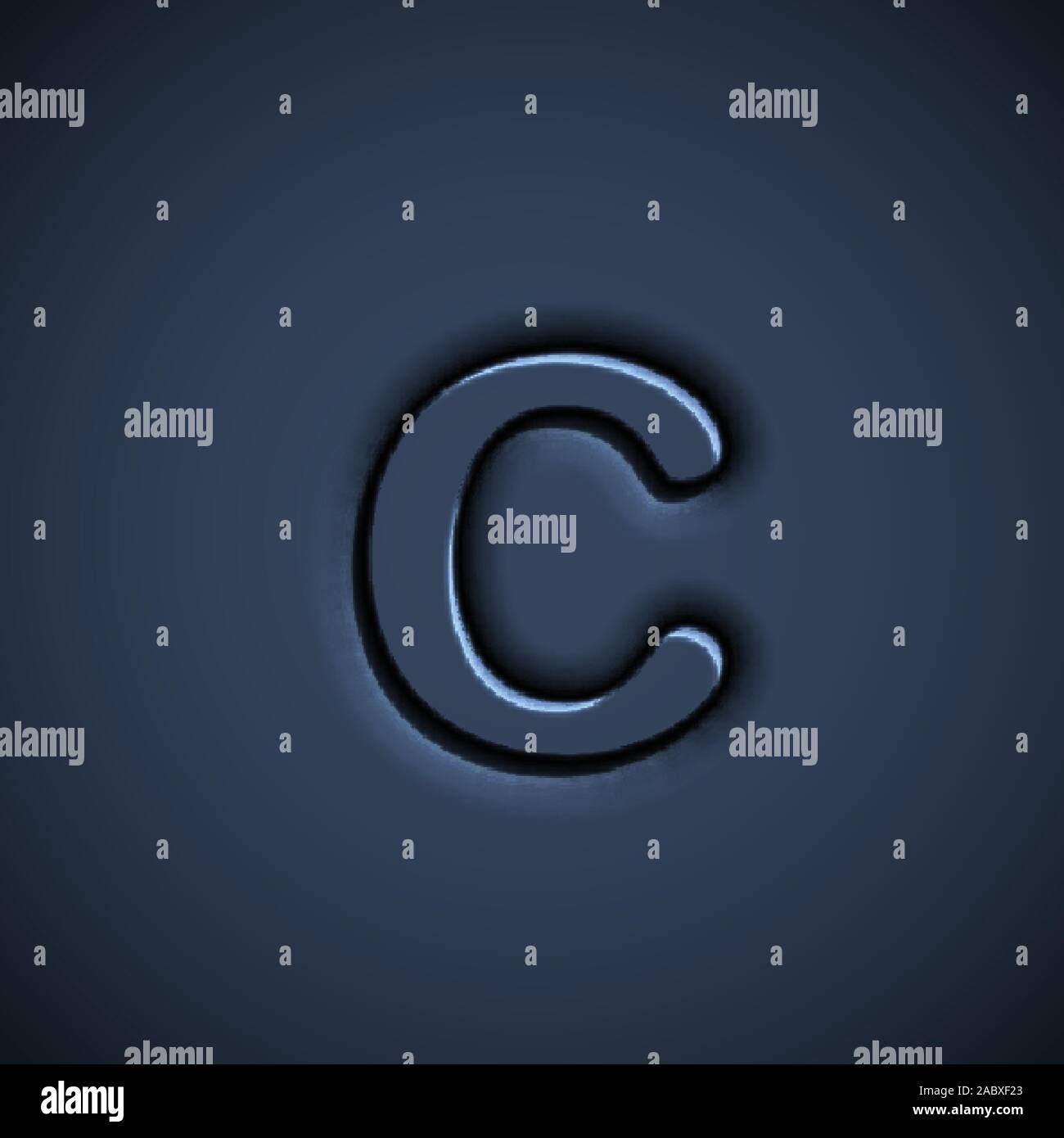 Pressed font character, vector illustration Stock Vector