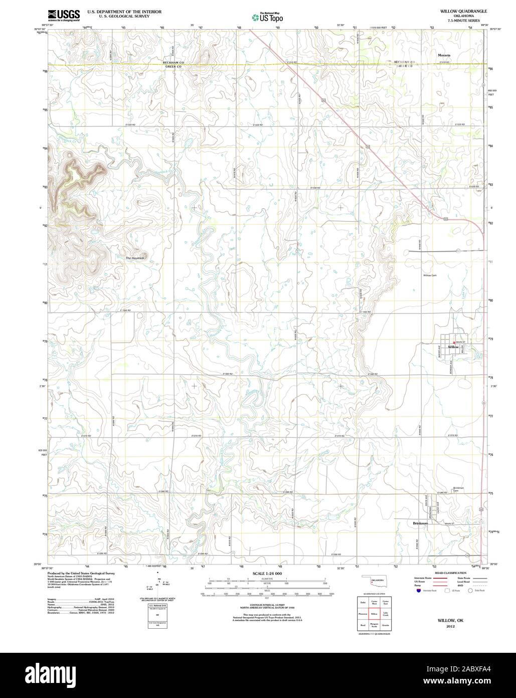 Map of willow oklahoma hires stock photography and images Alamy