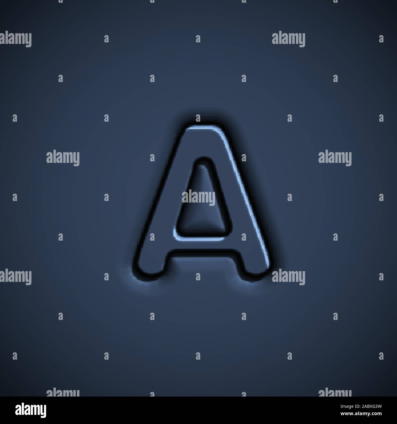 Pressed font character, vector illustration Stock Vector