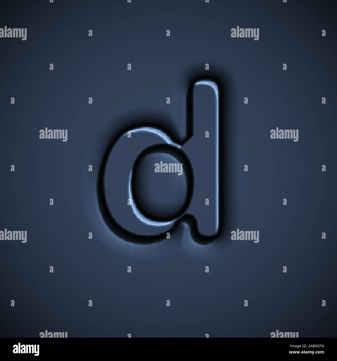 Pressed font character, vector illustration Stock Vector