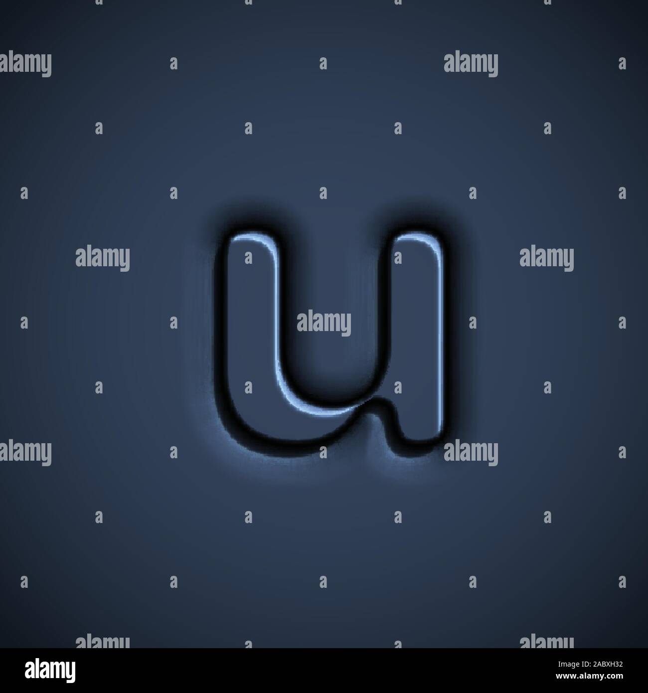 Pressed font character, vector illustration Stock Vector