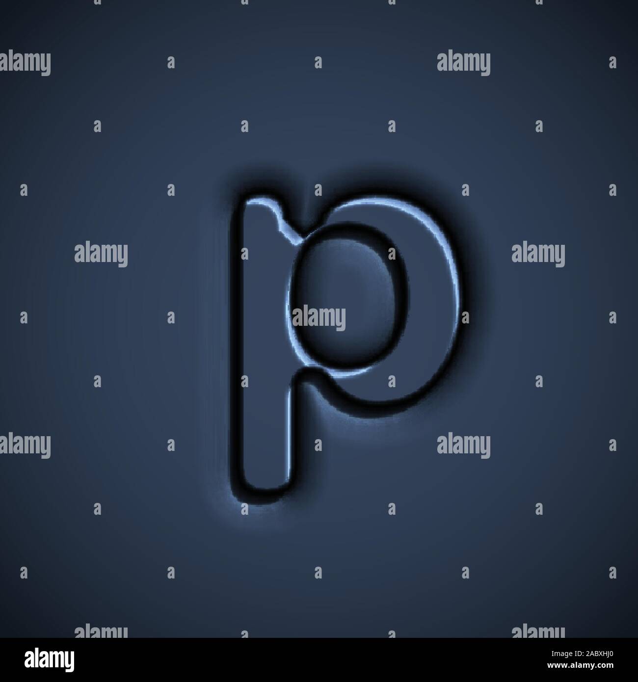 Pressed font character, vector illustration Stock Vector