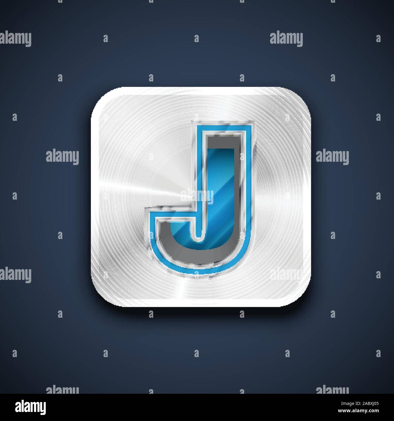 Metallic 3D character from a font set, vector illustration Stock Vector