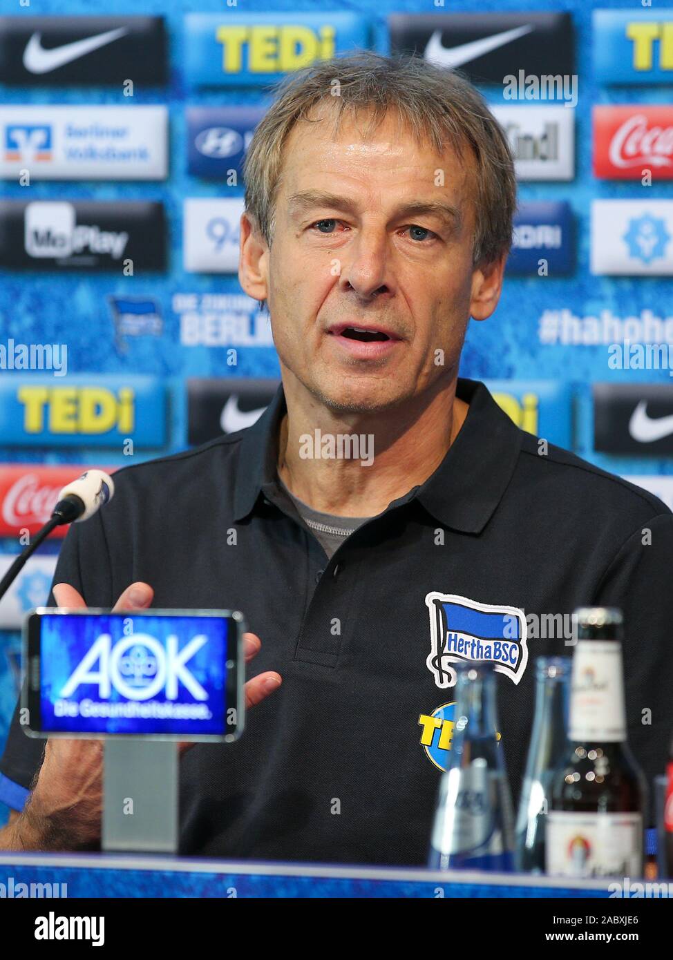 Berlin, Germany. 17th Apr, 2023. Soccer, Bundesliga, Hertha BSC, press  conference. Newly appointed head coach Pal Dardai speaks at a press  conference. Credit: Andreas Gora/dpa/Alamy Live News Stock Photo - Alamy